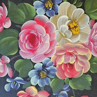 2 vintage metal trays, great condition! 1940's Tole Painted