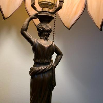 Neo-Classical Style Figural Statue Lamp ELEGANT Brass Woman