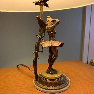 Small brass dancer figure lamp Little ballerina