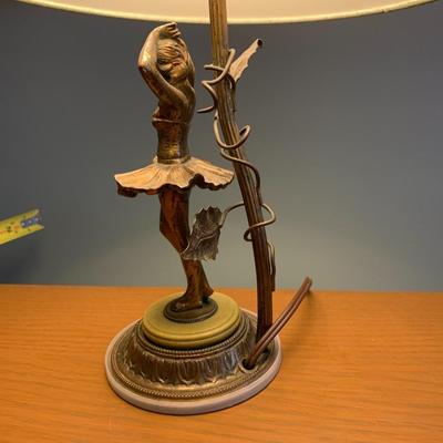 Small brass dancer figure lamp Little ballerina