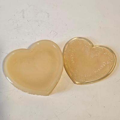 Peachy Off White Heart Shaped Box