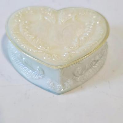 Ivory/ White Heart Shaped Box