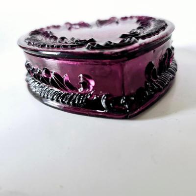 Amethyst Glass Heart Box