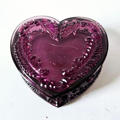 Amethyst Glass Heart Box