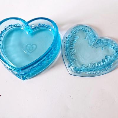 Clear Bright Blue Heart Box