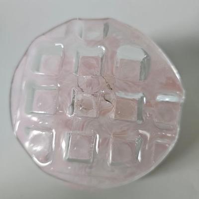 Pink Glass Bowl handmade by artist Renee Roley, one of a kind glass art