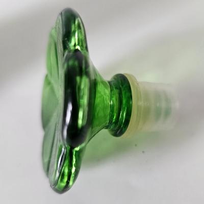 Avon Mid Century Green Glass Perfume Bottle /Decanter