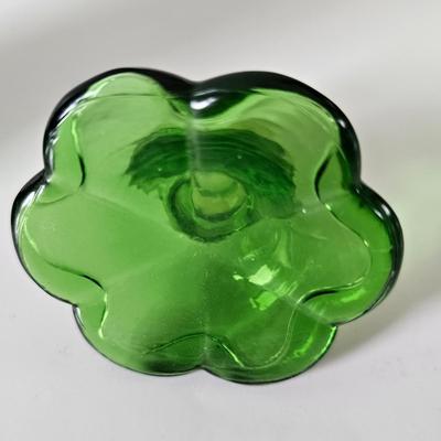 Avon Mid Century Green Glass Perfume Bottle /Decanter