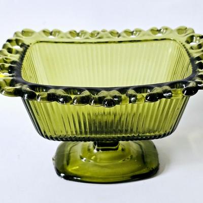 Green Rectangle Pedastal Vessel