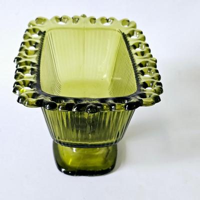 Green Rectangle Pedastal Vessel