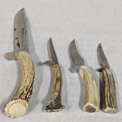 Fixed Blade Stag Handled Knives Choice 3