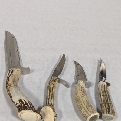 Fixed Blade Stag Handled Knives Choice 3