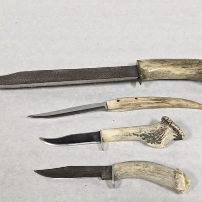 Fixed Blade Stag Handled Knives Choice 4