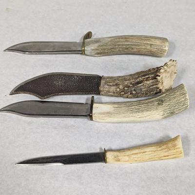 Fixed Blade Stag Handled Knives Choice 5