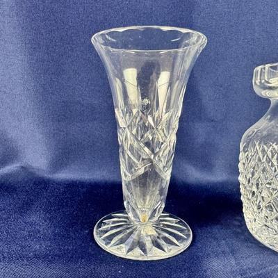 1009 Waterford Crystal Mustard Jar with Webb Crystal Bud vase