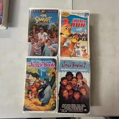 Children's VHS Movies; Bambi, Tom & Jerry The Movie, Aladdin and the King of Thieves, Aladdin, The Return of Jafar, Chicken Run, The...