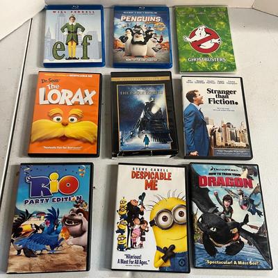 DVD Movie Bundle; Elf, Penguins, Ghostbusters, The Lorax, The Polar Express, Stranger Than Fiction, Rio, Despicable Me, How to Train your...