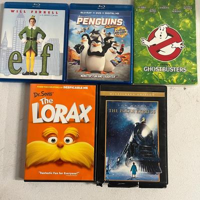 DVD Movie Bundle; Elf, Penguins, Ghostbusters, The Lorax, The Polar Express, Stranger Than Fiction, Rio, Despicable Me, How to Train your...