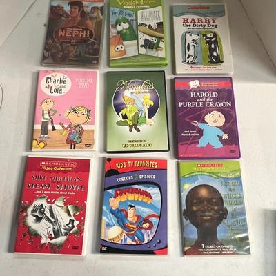 DVD Movie Bundle;Nephi, VeggieTales, Harry the Dirty Dog, Charlie and Lola, Neverland, Harold and the Purple Crayon, Mike Mulligan and...