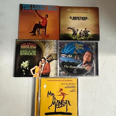 Music CD Bundle; The Lonely Bull, O Brother Where Art Thou, Man of La Mancha, South of the Border, Andre Rieu, Andrea Bocelli (2),...