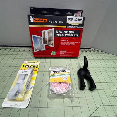 Window Insulation Kit, Velcro, and Dog Tail Coat/Leash Hook