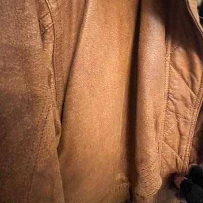 Brown Leather Jacket - Mens Size Large