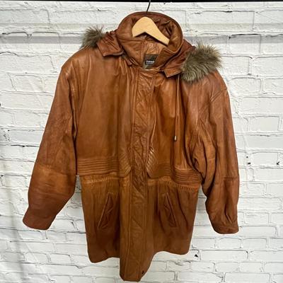 Brown Leather Jacket - Mens Size Large