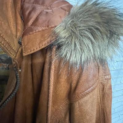Brown Leather Jacket - Mens Size Large