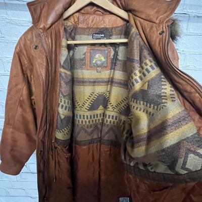 Brown Leather Jacket - Mens Size Large