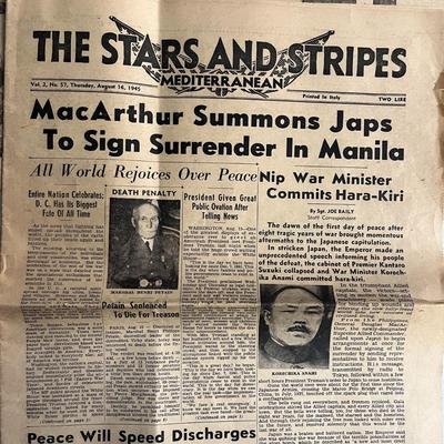 1945 The Stars And Stripes Mediterranean Newspaper