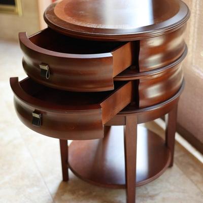 BOMBAY Company Round Two Drawer End Table