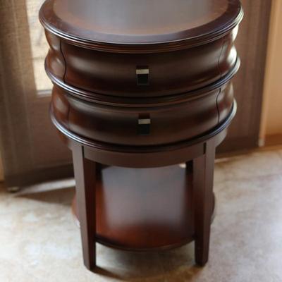 BOMBAY Company Round Two Drawer End Table