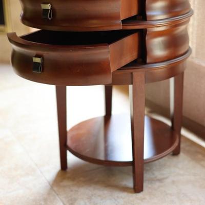 BOMBAY Company Round Two Drawer End Table