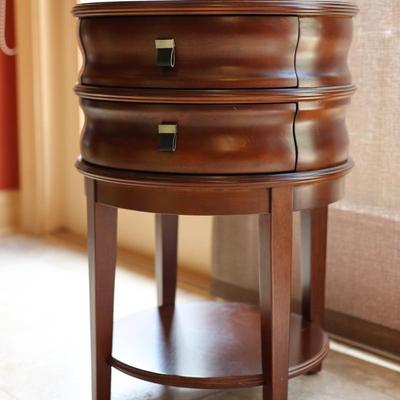 BOMBAY Company Round Two Drawer End Table