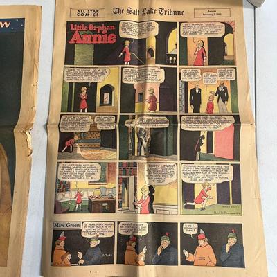 1942 Newspaper General Douglas MacArthur & 1943 Salt Lake Tribune Comics