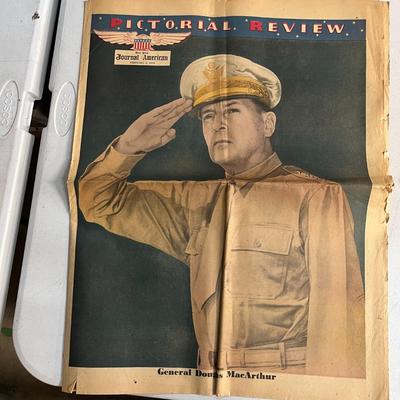 1942 Newspaper General Douglas MacArthur & 1943 Salt Lake Tribune Comics