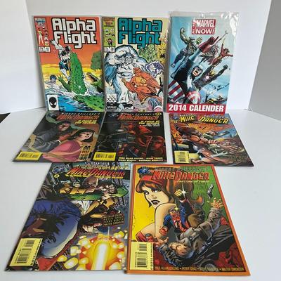 Comic Bundle; Alpha Flight, Mike Danger, and 2014 Marvel Calendar