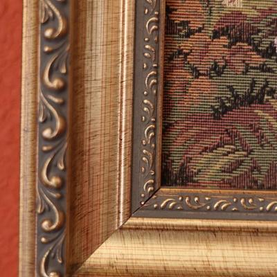 Vintage Framed Tapestry Renaissance Raphael's Madonna and Child & St. John Paul