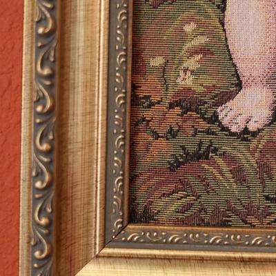 Vintage Framed Tapestry Renaissance Raphael's Madonna and Child & St. John Paul