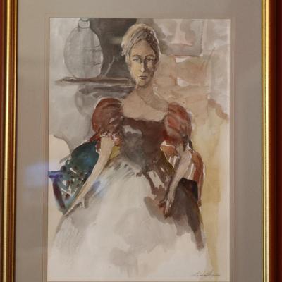 Signed & Framed Original Artwork of a Woman