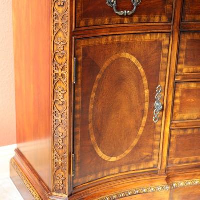 Elegant Italian Marble China Cabinet by Collezione Europa (Two Pieces-See Description)