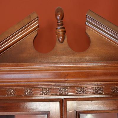 Elegant Italian Marble China Cabinet by Collezione Europa (Two Pieces-See Description)