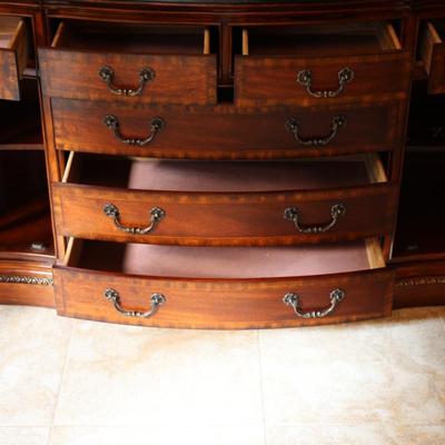 Elegant Italian Marble China Cabinet by Collezione Europa (Two Pieces-See Description)