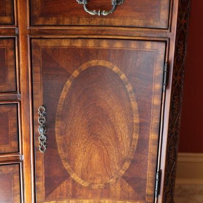 Elegant Italian Marble China Cabinet by Collezione Europa (Two Pieces-See Description)