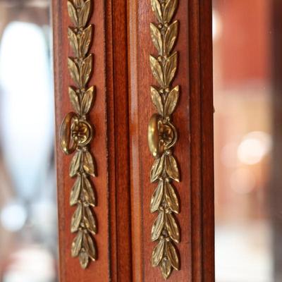 Elegant Italian Marble China Cabinet by Collezione Europa (Two Pieces-See Description)