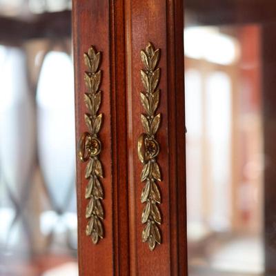 Elegant Italian Marble China Cabinet by Collezione Europa (Two Pieces-See Description)