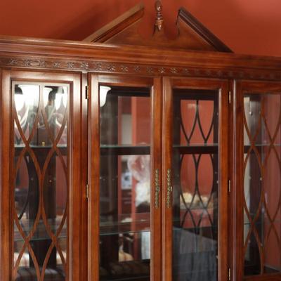 Elegant Italian Marble China Cabinet by Collezione Europa (Two Pieces-See Description)