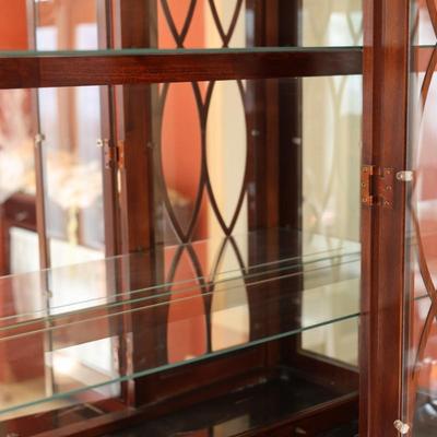 Elegant Italian Marble China Cabinet by Collezione Europa (Two Pieces-See Description)