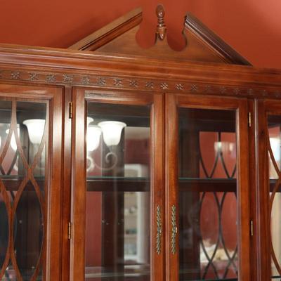 Elegant Italian Marble China Cabinet by Collezione Europa (Two Pieces-See Description)