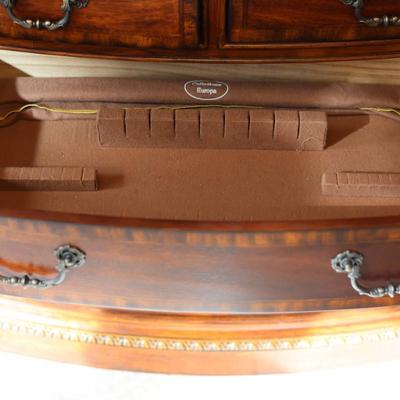 Elegant Italian Marble China Cabinet by Collezione Europa (Two Pieces-See Description)